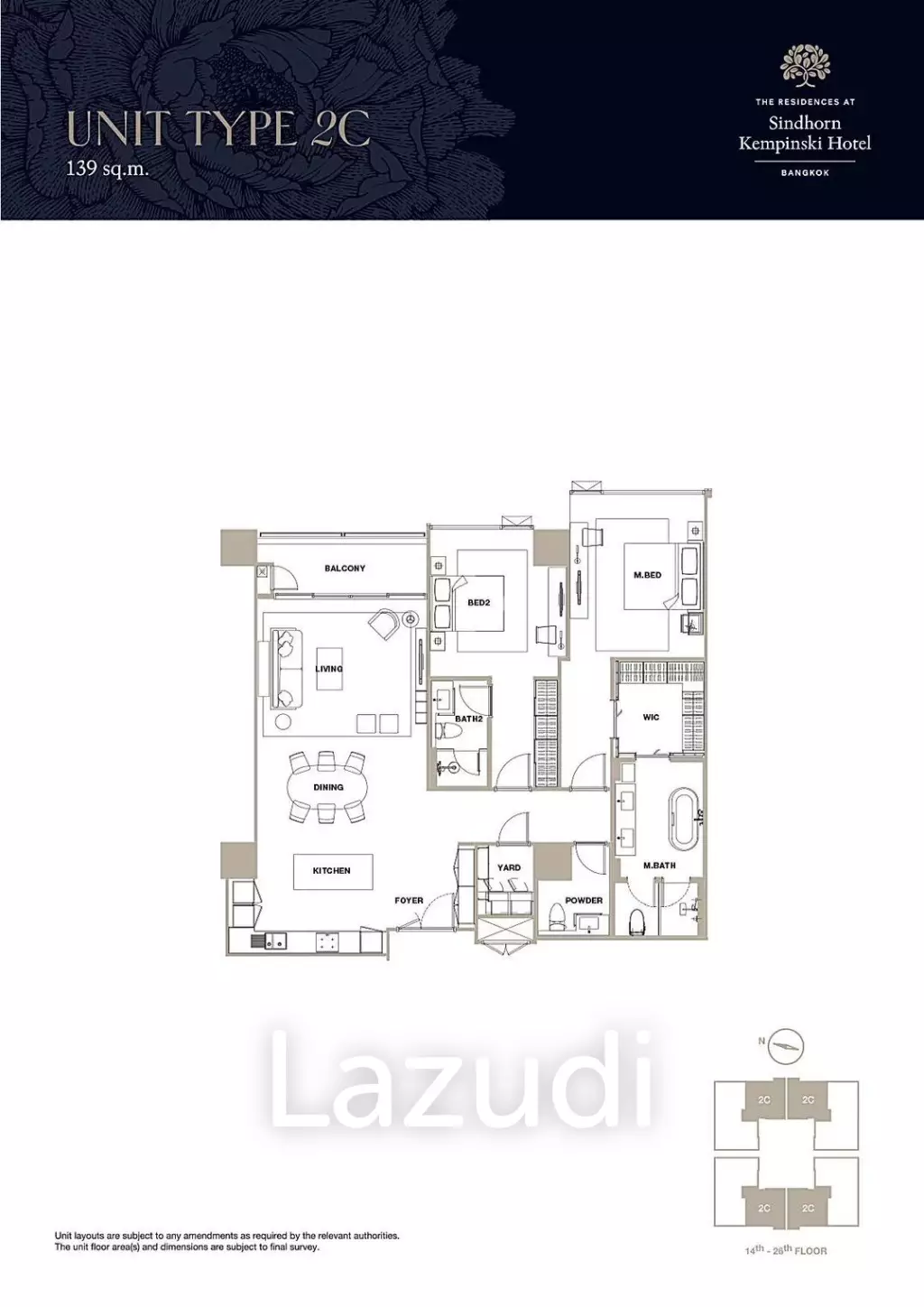 2 Bed 3 Bath 139 SQ.M The Residences at Sindhorn Kempinski