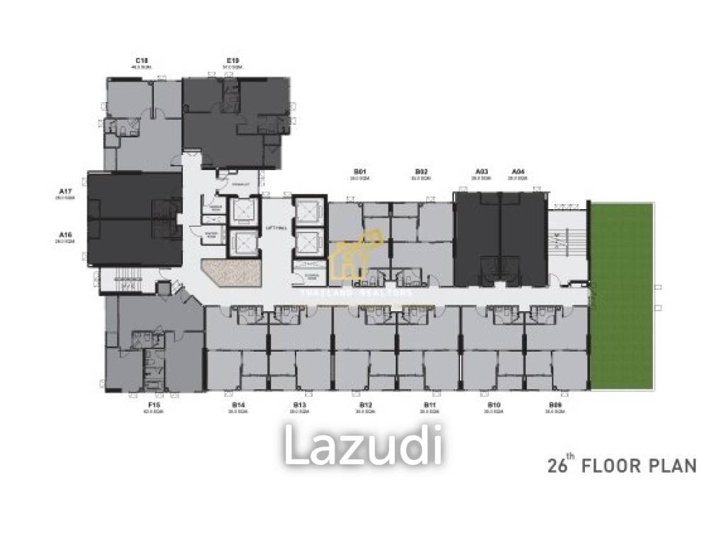Studio 1 Bath 28.42 SQ.M. Rhythm Rangnam