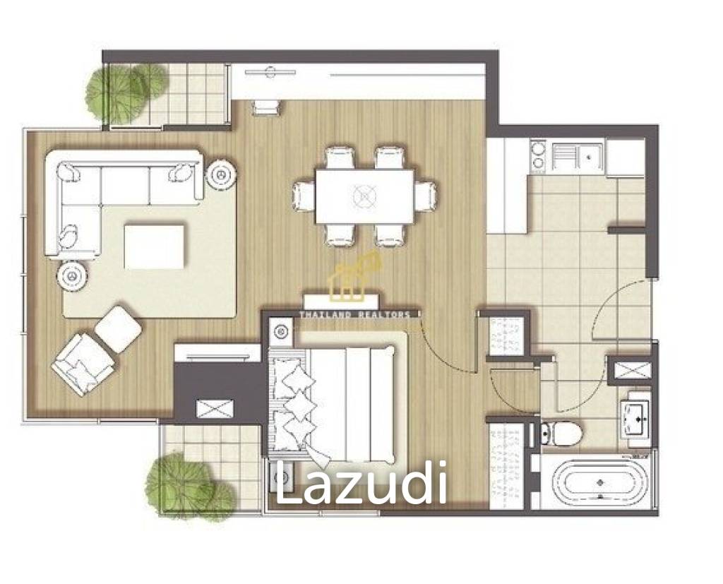 1 Bed 1 Bath 64 SQ.M Sathorn Gardens