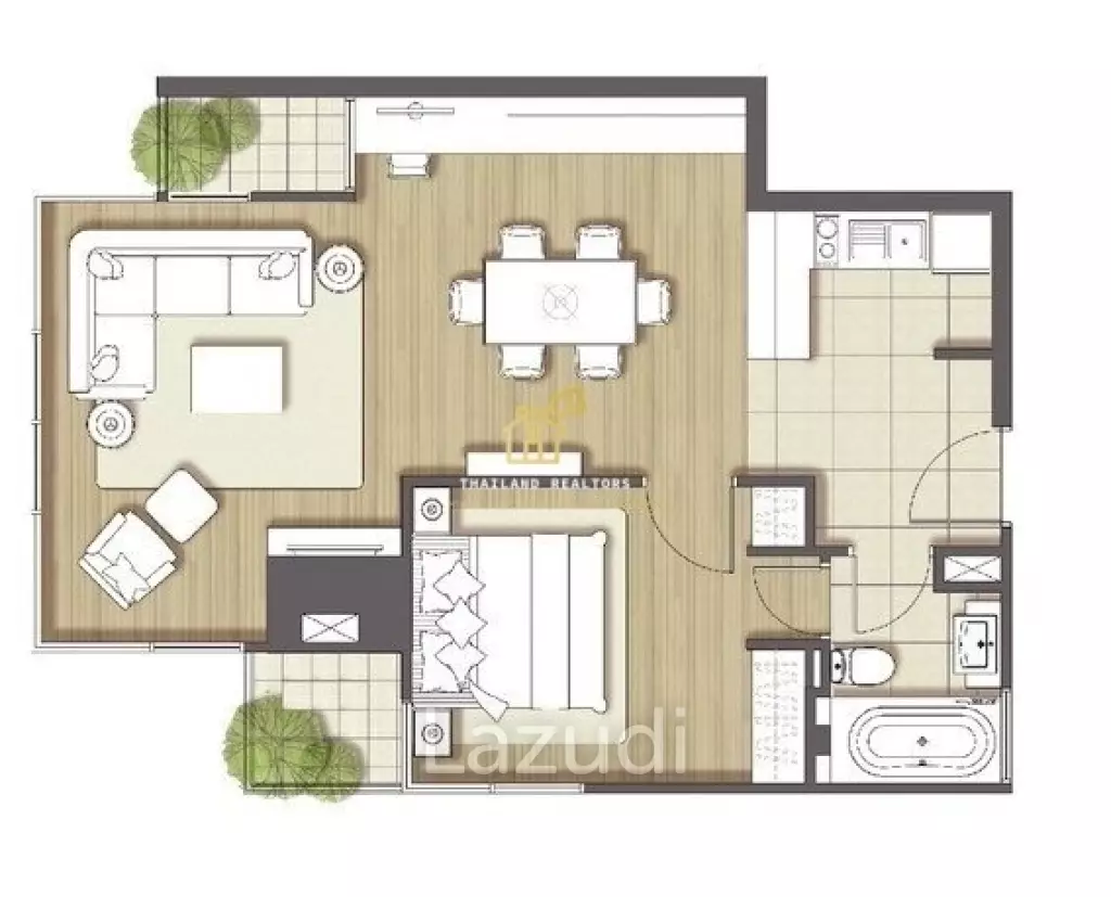 1 Bed 1 Bath 64 SQ.M Sathorn Gardens