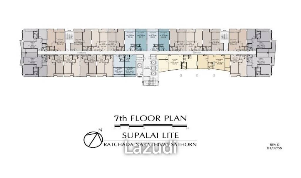 Studio Office 41.50 SQ.M. Supalai Lite Ratchada - Naradhiwas - Sathon