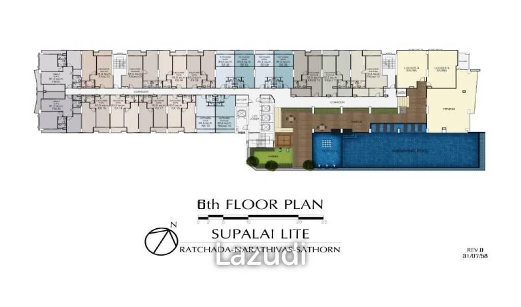 Studio Office 41.50 SQ.M. Supalai Lite Ratchada - Naradhiwas - Sathon