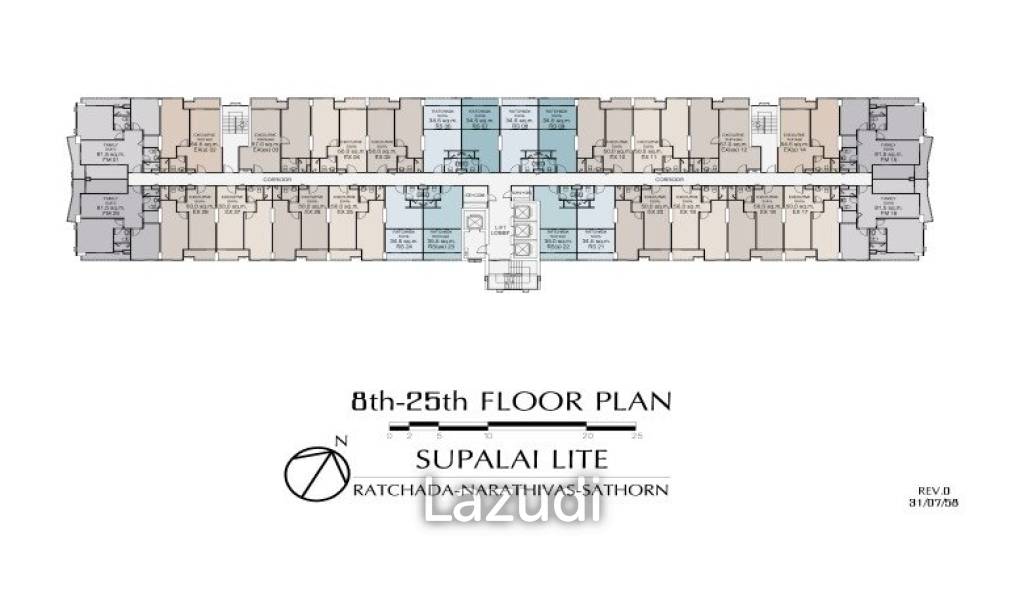 Studio Office 41.50 SQ.M. Supalai Lite Ratchada - Naradhiwas - Sathon