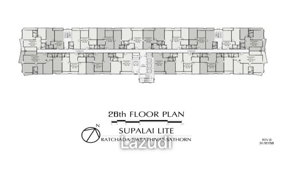 Studio Office 41.50 SQ.M. Supalai Lite Ratchada - Naradhiwas - Sathon