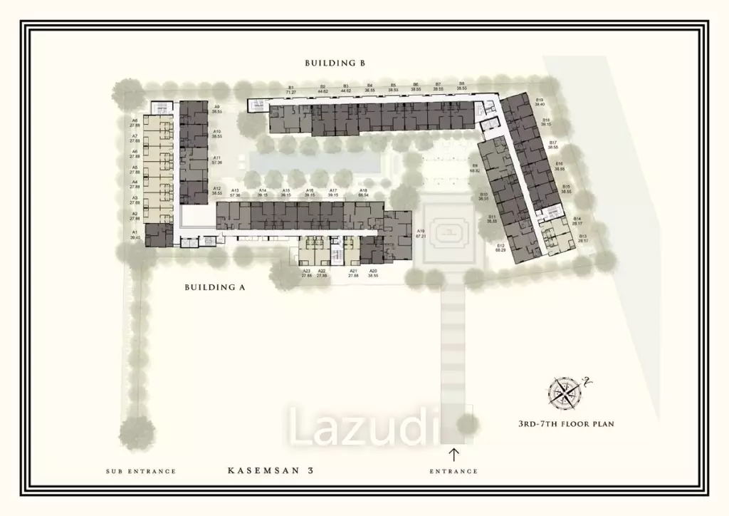 1 Bedroom 38.67 SQ.M The Reserve - Kasemsan 3