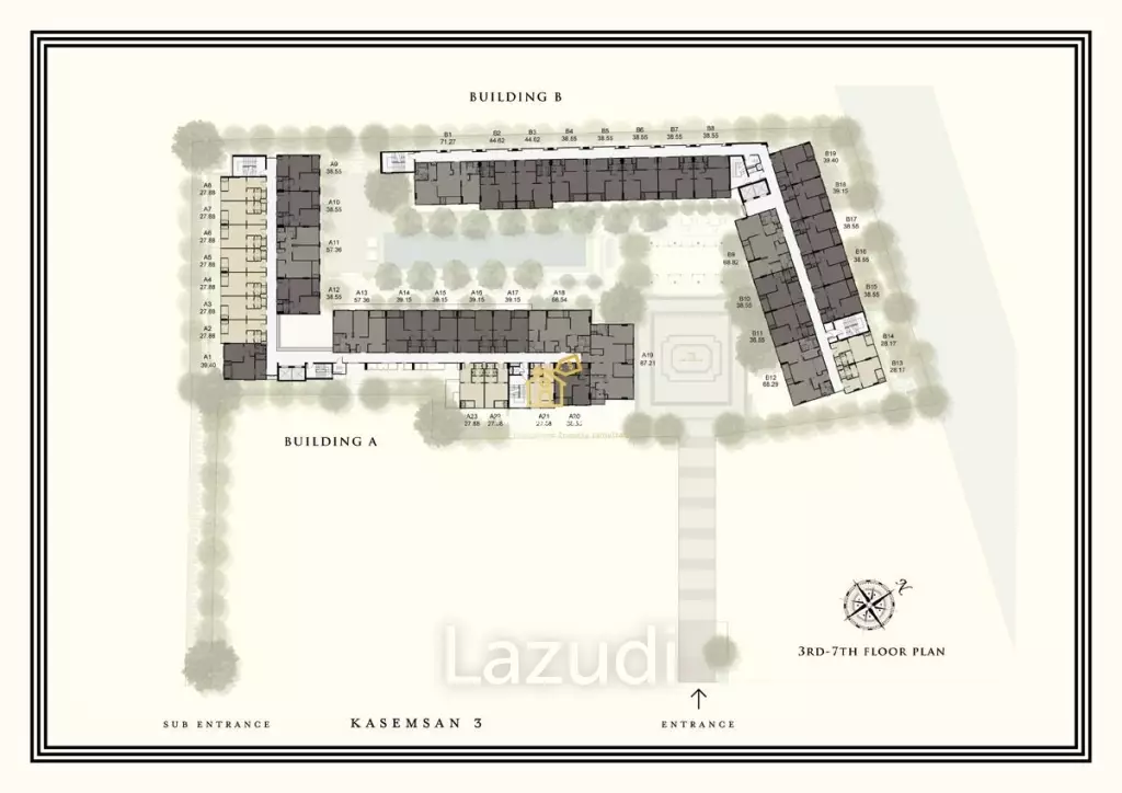 1 Bed 1 Bath 38 SQ.M The Reserve - Kasemsan 3