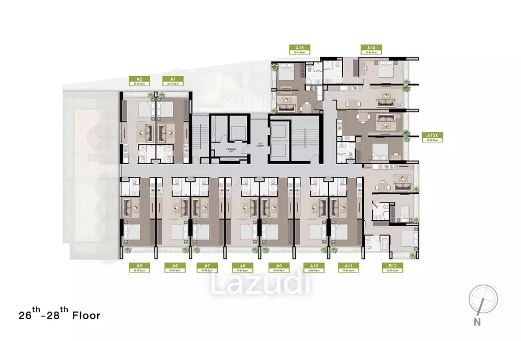 1 Bedroom 1 Bathroom 35 SQ.M Noble Revo Silom