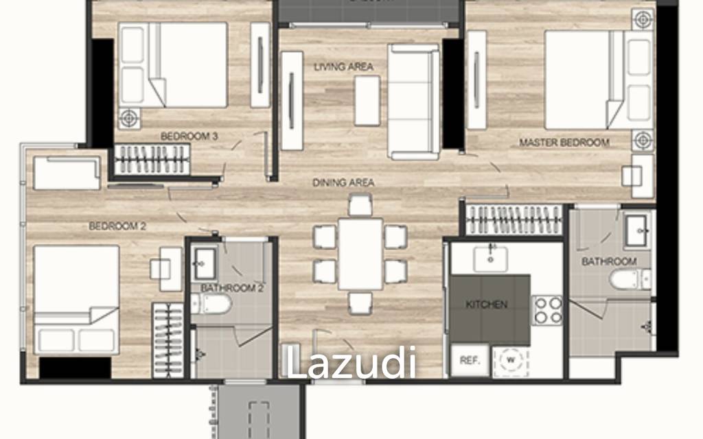 1 Bed 1 Bath 34.48 SQ.M THE LINE Jatujak Mochit