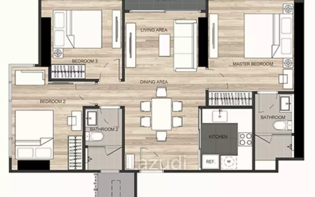 1 Bed 1 Bath 34.48 SQ.M THE LINE Jatujak Mochit