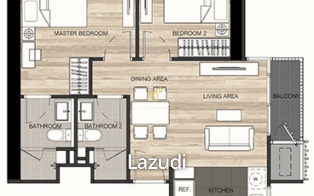 1 Bed 1 Bath 34.48 SQ.M THE LINE Jatujak Mochit
