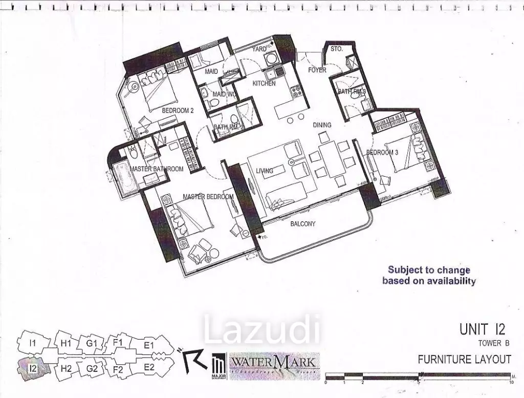 3 Bed 145 SQ.M. Watermark Chaophraya