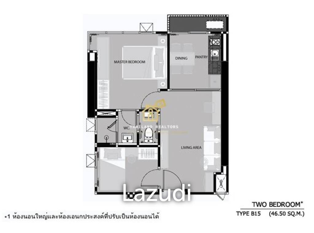 60.58 Sqm 2 Bed 2 Bath Condo for Sale - Rhythm Sathorn - Narathiwas