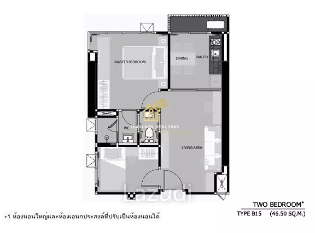 60.58 Sqm 2 Bed 2 Bath Condo for Sale - Rhythm Sathorn - Narathiwas