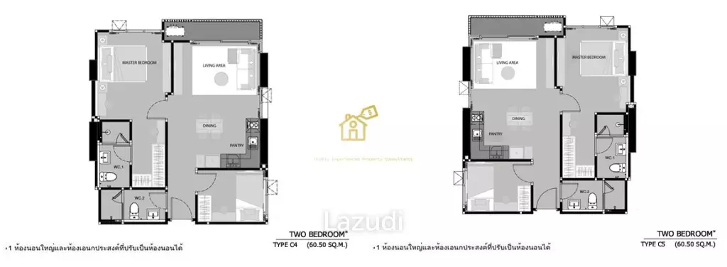 60.58 Sqm 2 Bed 2 Bath Condo for Sale - Rhythm Sathorn - Narathiwas