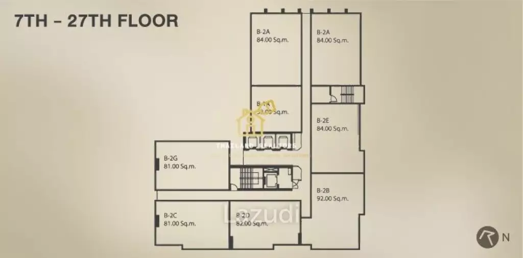 2 Bedroom 2 Bathroom 83 SQ.M Quattro by Sansiri