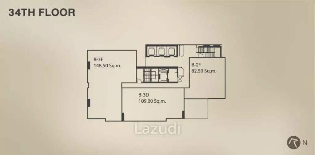2 Bedroom 2 Bathroom 83 SQ.M Quattro by Sansiri