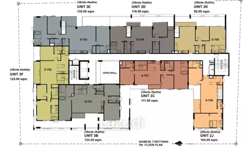 2 Bed 2 Bath 66.58 SQ.M Siamese Thirty Nine