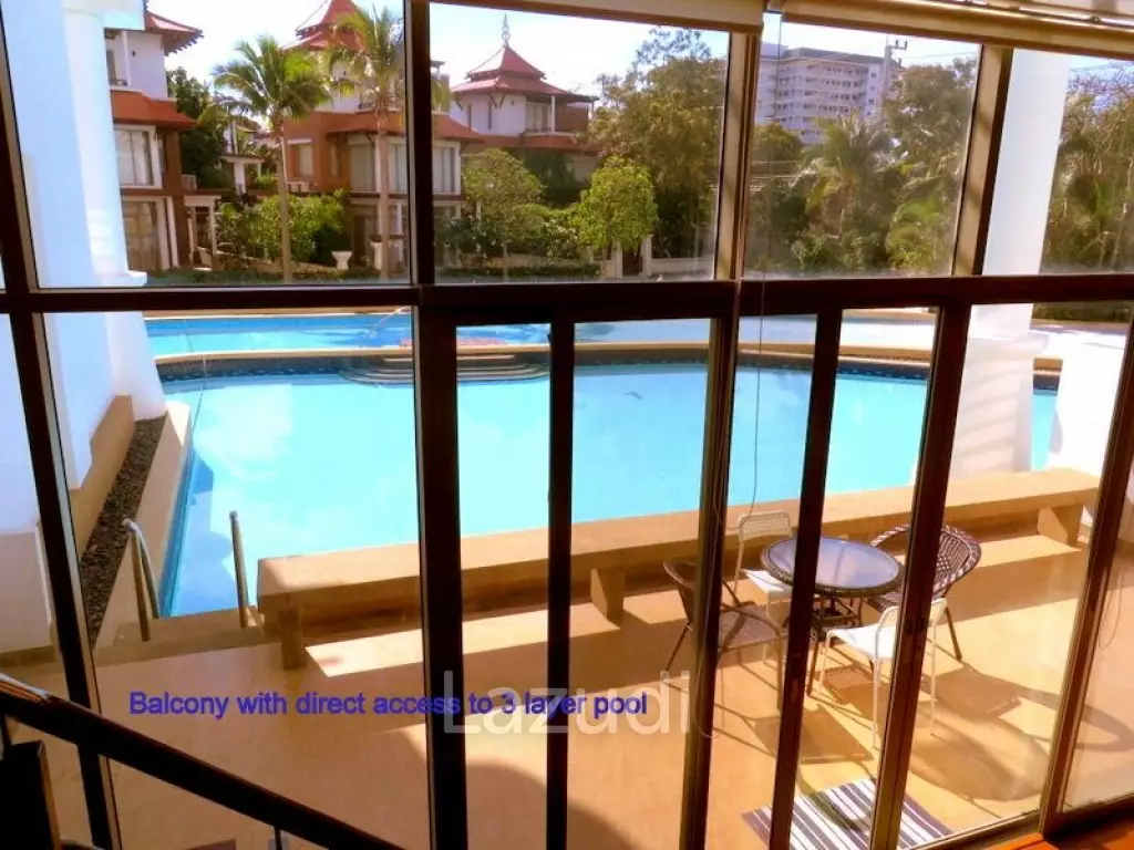 SPACIOUS 3 BEDROOM DUPLEX CONDO WITH DIRECT POOL ACCESS AT THE BOAT HOUSE HUA HIN