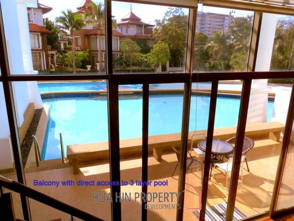 SPACIOUS 3 BEDROOM DUPLEX CONDO WITH DIRECT POOL ACCESS AT THE BOAT HOUSE HUA HIN
