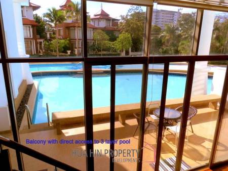 SPACIOUS 3 BEDROOM DUPLEX CONDO WITH DIRECT POOL ACCESS AT THE BOAT HOUSE HUA HIN