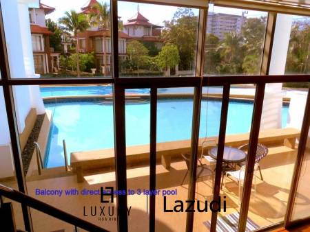 SPACIOUS 3 BEDROOM DUPLEX CONDO WITH DIRECT POOL ACCESS AT THE BOAT HOUSE HUA HIN