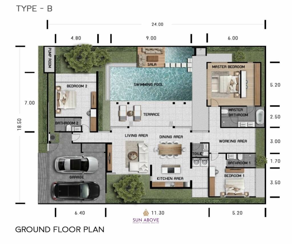 250sqm Luxury Pool Villas - Naiyang area