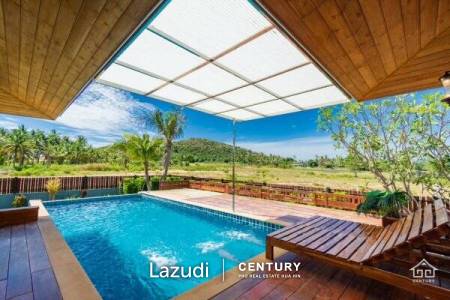 Panoramic Countryside View : 3 Bed Villa with Pool in Pak Nam Pran