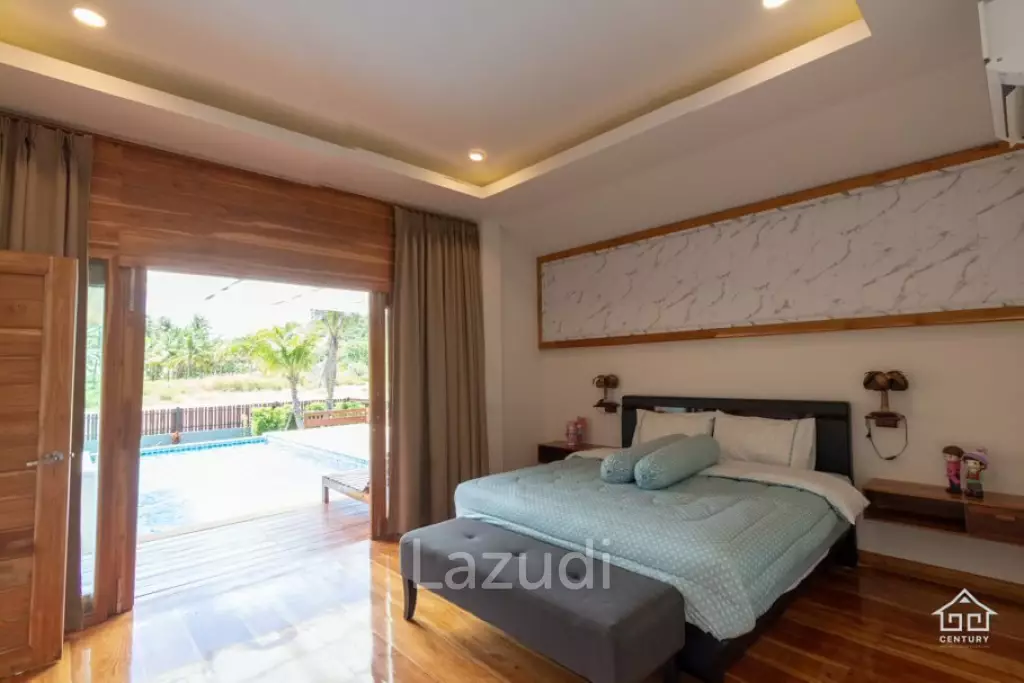 Panoramic Countryside View : 3 Bed Villa with Pool in Pak Nam Pran