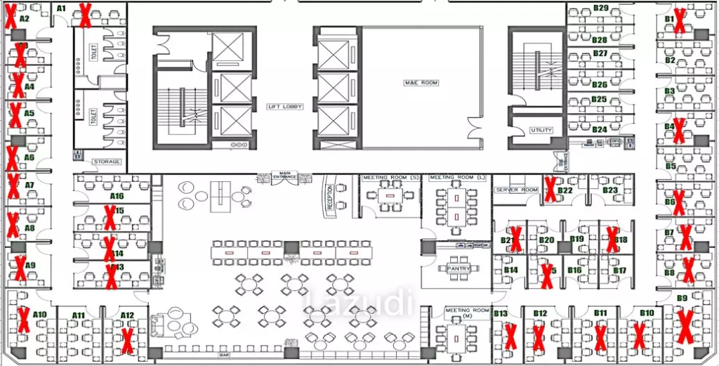 Office 11.10sq.m Pax of 5 people for rent