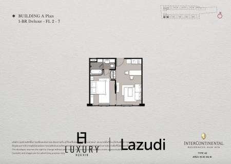 1 bed 45SQM Intercontinental Residences Hua Hin