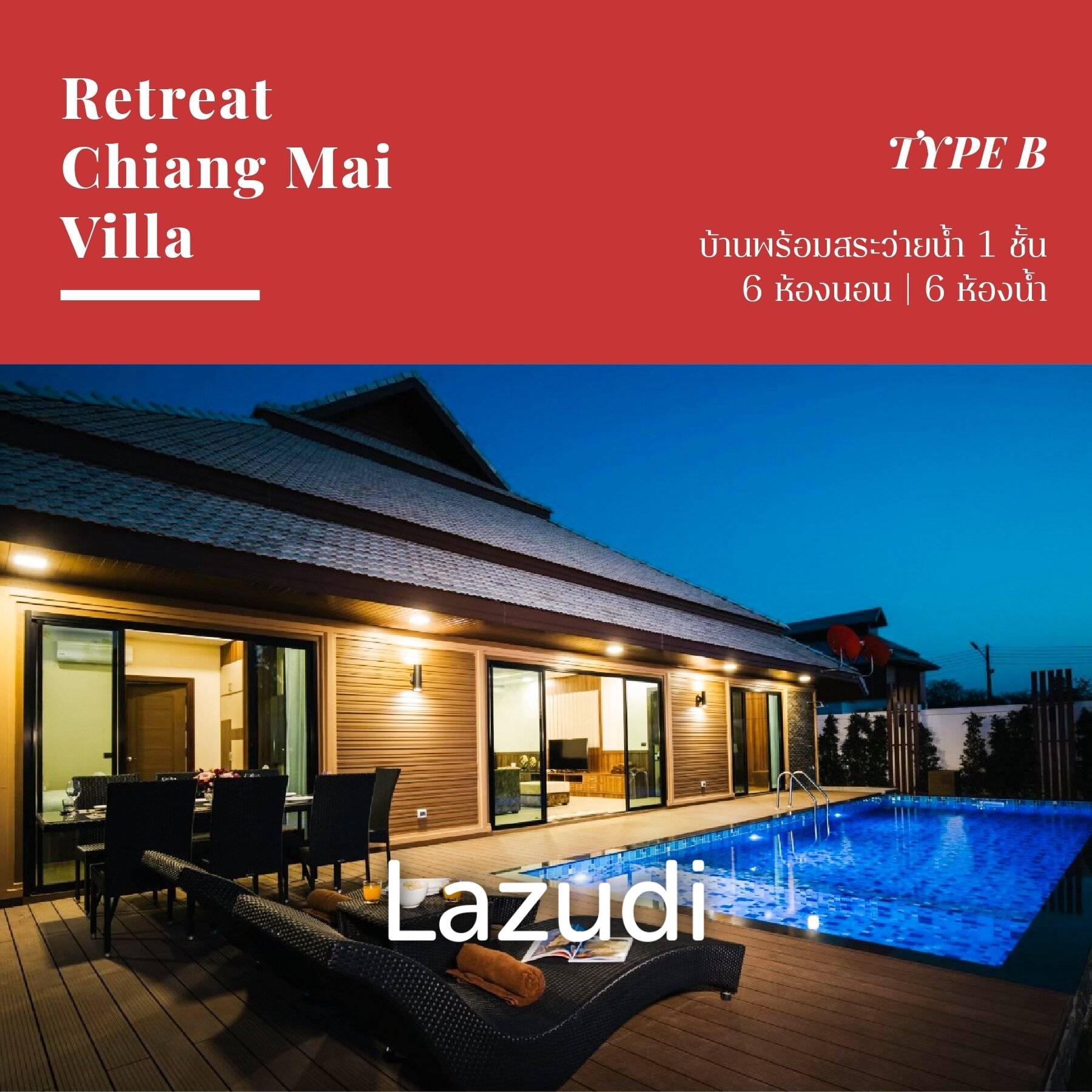 Pool Villa with Fully Furnished  6 bedrooms  6 bathrooms