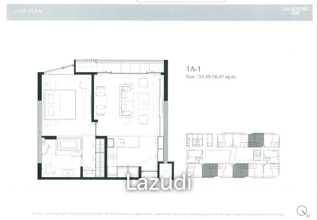 57 Sqm 1 Bed Saladaeng One For sale