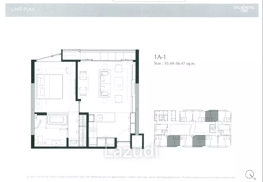 57 Sqm 1 Bed Saladaeng One For sale