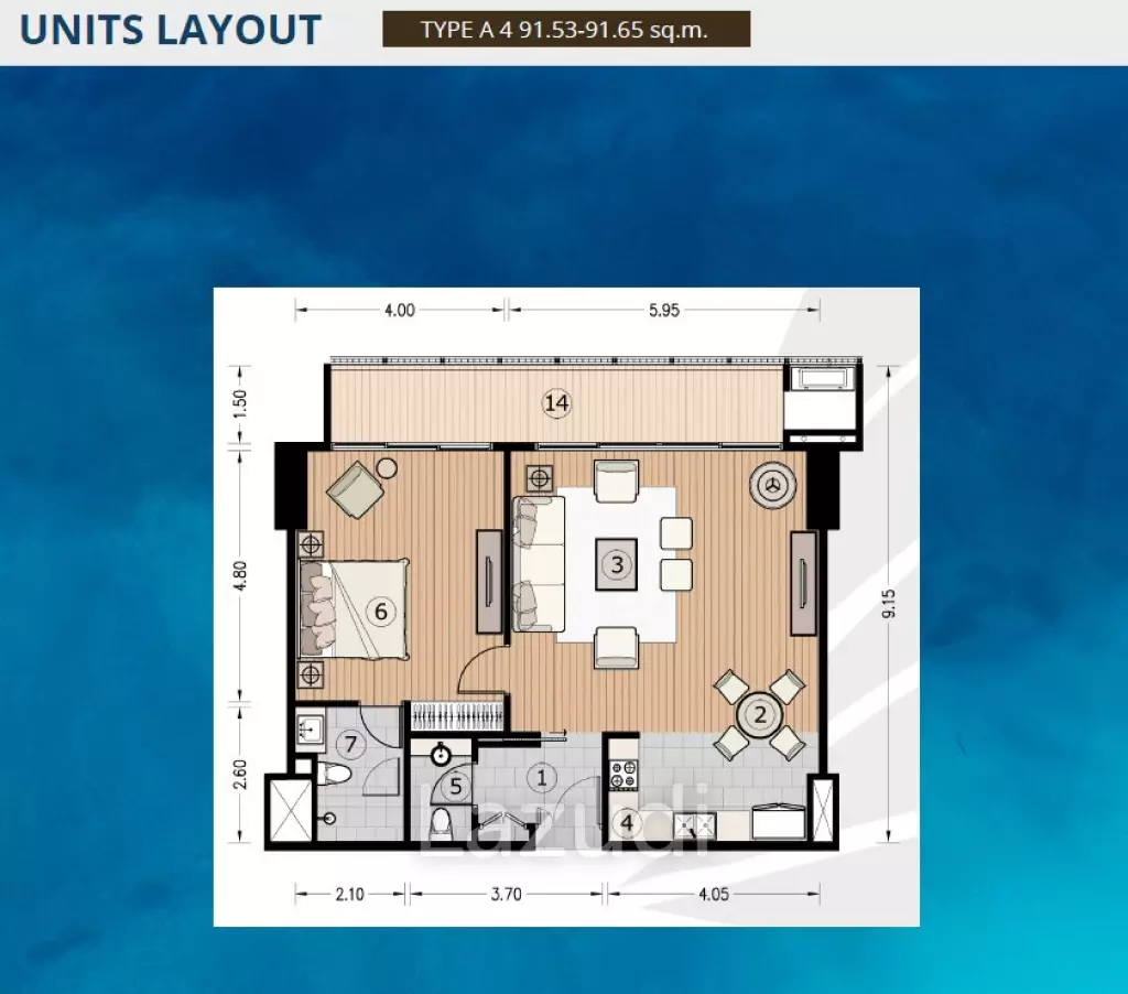 1 Bed 1 Bath 91.53 SQ.M The Cove Pattaya