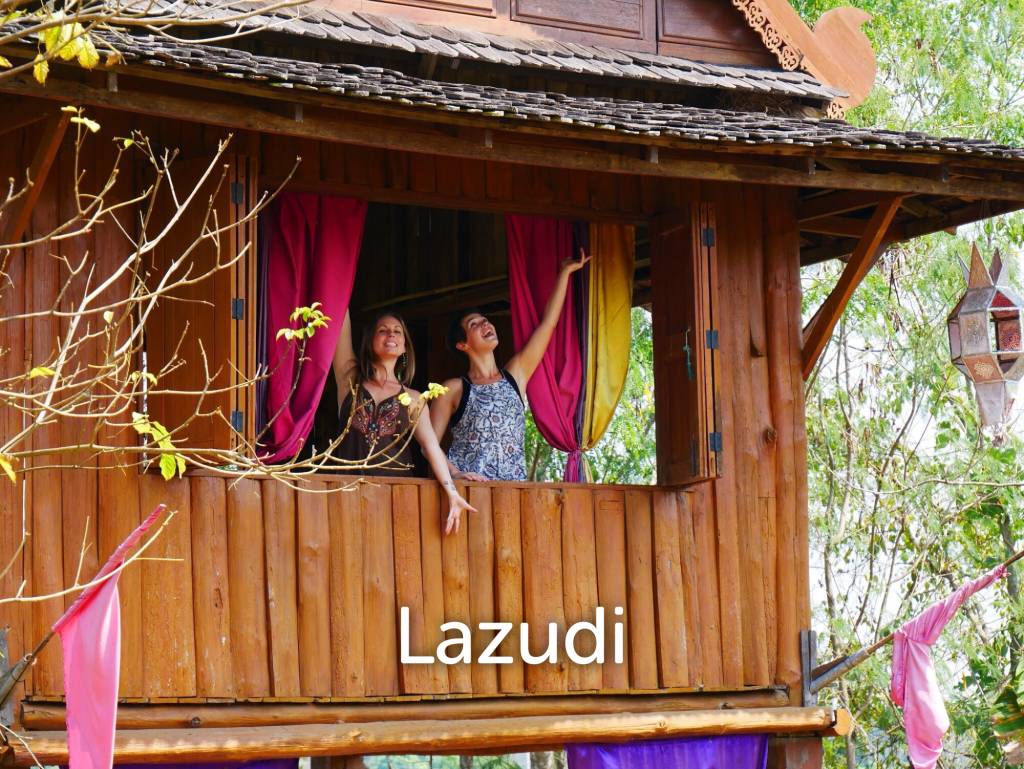 6 Bedrooms Golden Teak Mansion For Sale in Mae Taeng