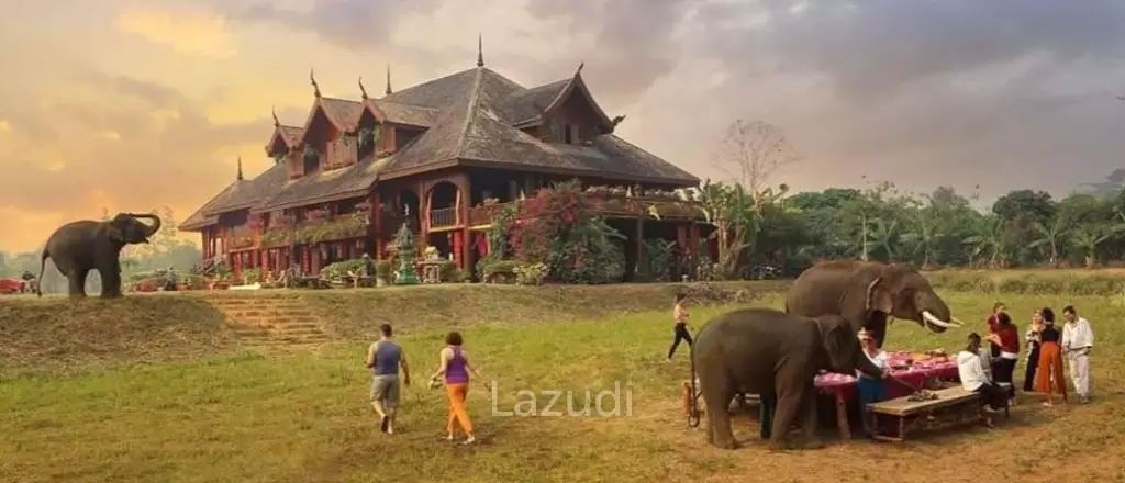 6 Bedrooms Golden Teak Mansion For Sale in Mae Taeng