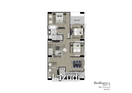 3 bed 129.22sq.m The Erawan Condo