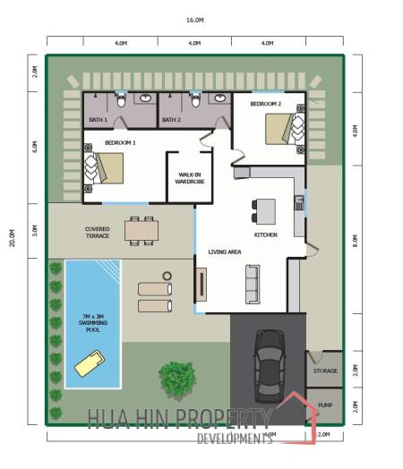 Plot 6 2 bed 169sq.m Baan Yu Yen Pool Villas Phase 2