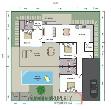 Plot 14 3 bed 249sq.m Baan Yu Yen Pool Villas Phase 2