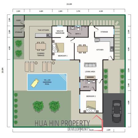 Plot 4 2 bed 181sq.m Baan Yu Yen Pool Villas Phase 2