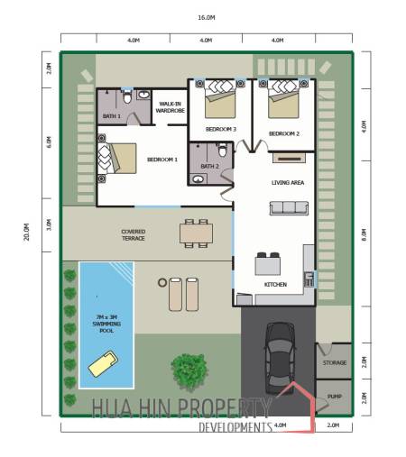 Plot 16 3bed 188sq.m Baan Yu Yen Pool Villas Phase 2