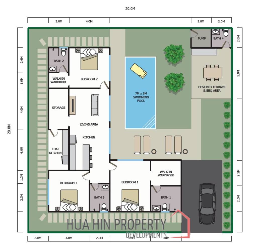 Plot 16 3 bed 210sq.m Baan Yu Yen Pool Villas Phase 2