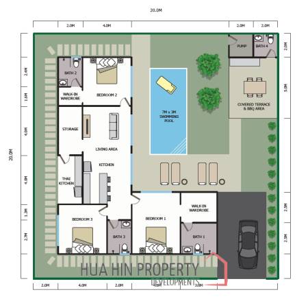 Plot 16 3 bed 210sq.m Baan Yu Yen Pool Villas Phase 2