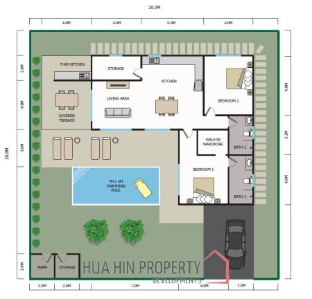 Plot 15 2 bed 191sq.m Baan Yu Yen Pool Villas Phase 2