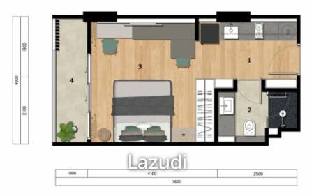 Studio 1 Bath  48.24 SQ.M Layan Green Park