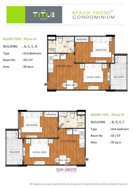 1 Bed 50.20SQ.M The Title Rawai Phase 3