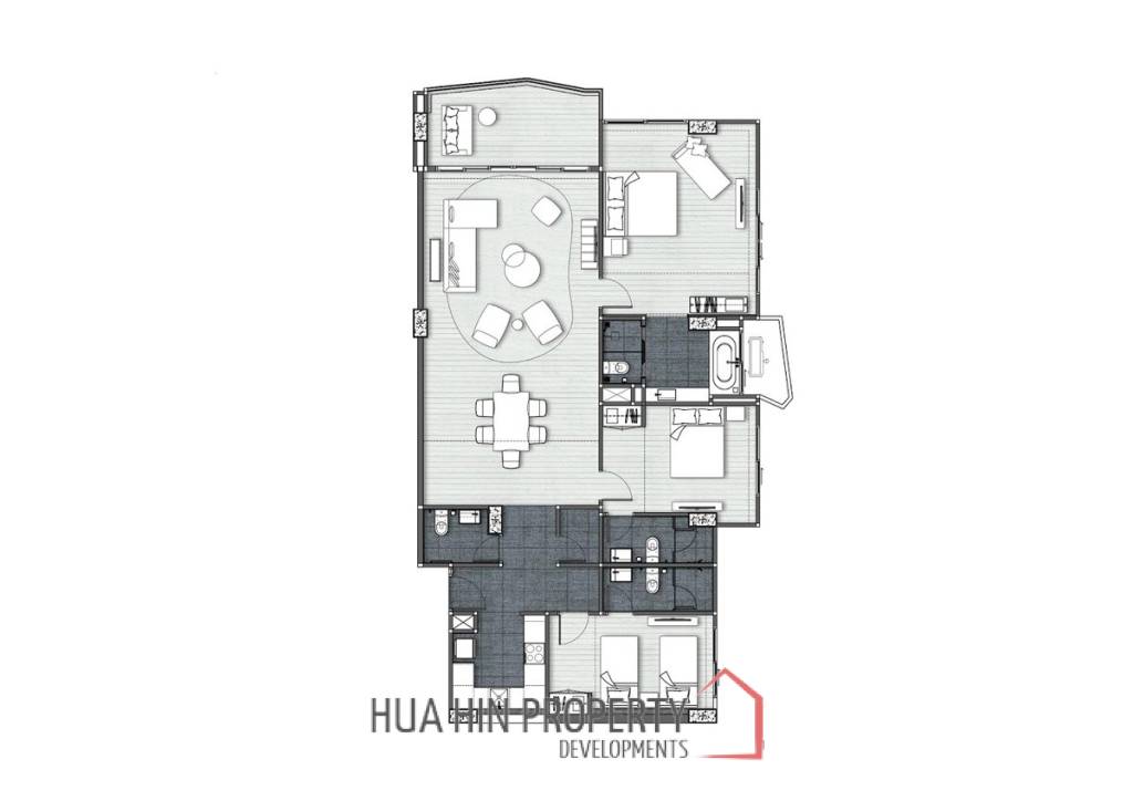 3 Bed 147.82SQM Veranda Residence Hua-Hin