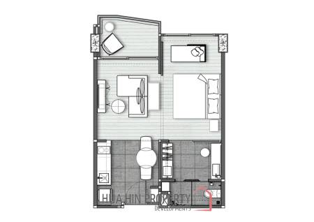 1 Bed  1 Bath 42 SQ.M Veranda Residence Hua-Hin