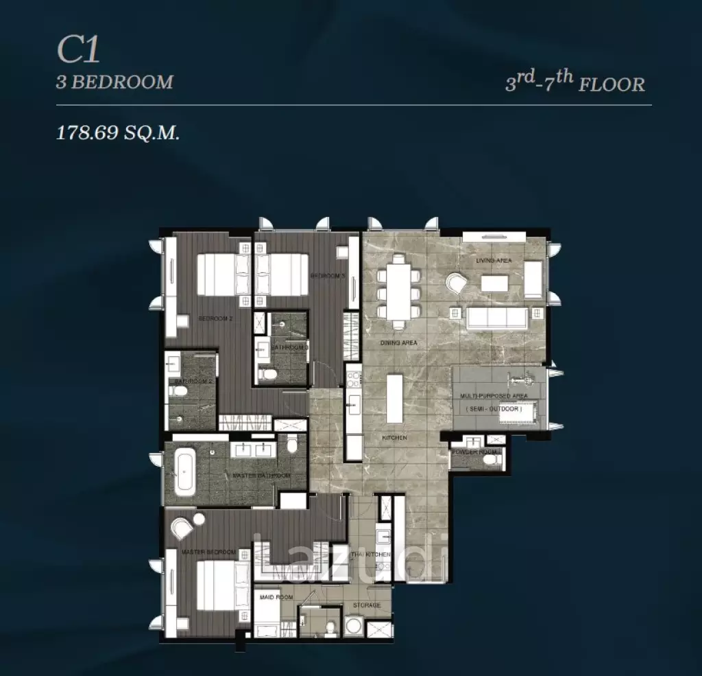 3 bed 5 Bath 178.69 SQ.M Nivati Thonglor 23
