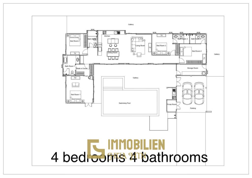 4 ห้องนอน 4 ห้องน้ำ 310 ตร.ม ไอบรีซวิว หัวหิน